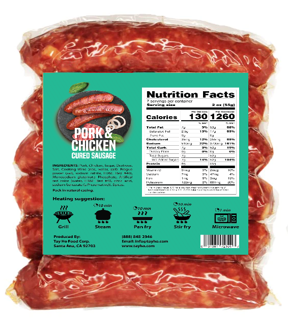 Lạp Xưởng Heo & Gà – Pork & Chicken Cured Sausage - 3 Packs