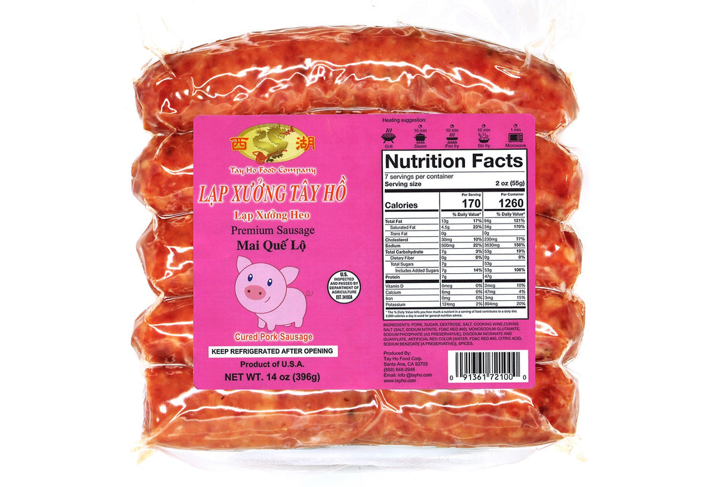 Lạp Xưởng Heo, Heo & Gà, Heo Tiêu Hột – Pork, Pork & Chicken, Pork & Peppers Cured Sausage - 3 Packs