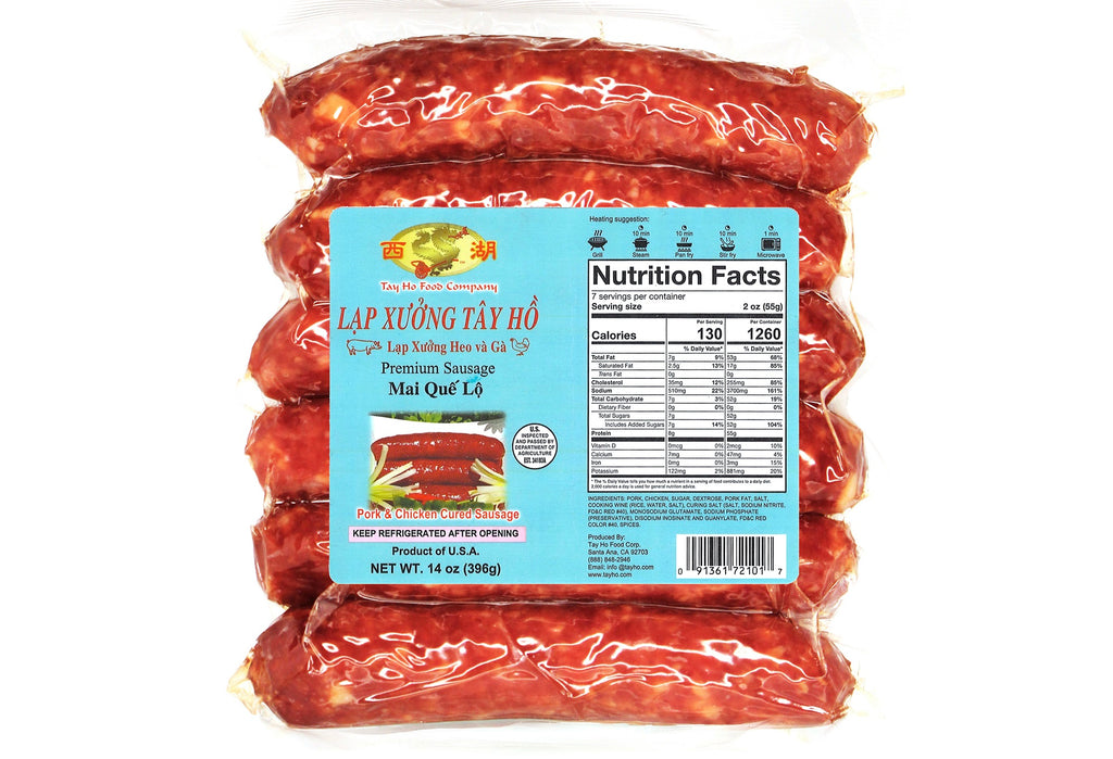 Lạp Xưởng Heo, Heo & Gà, Heo Tiêu Hột – Pork, Pork & Chicken, Pork & Peppers Cured Sausage - 3 Packs